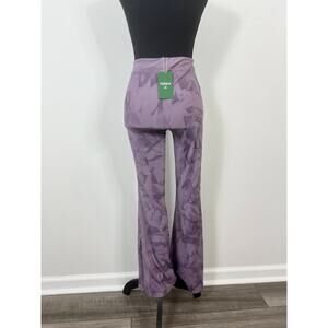 Halara Softlyzero High Waisted Yoga Flare Leggings Frost Purple Tie Dye Small